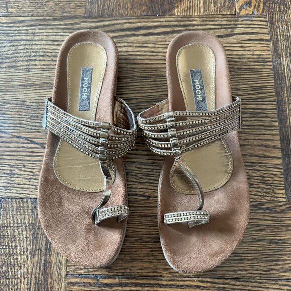 Metallic Indian Prada Sandals - Picture 1 of 4